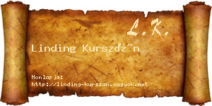 Linding Kurszán névjegykártya